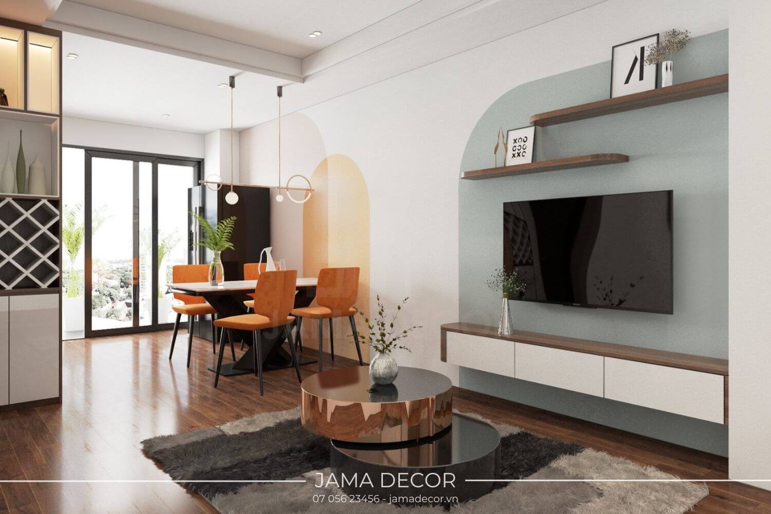 không gian sinh hoạt chung phòng khách