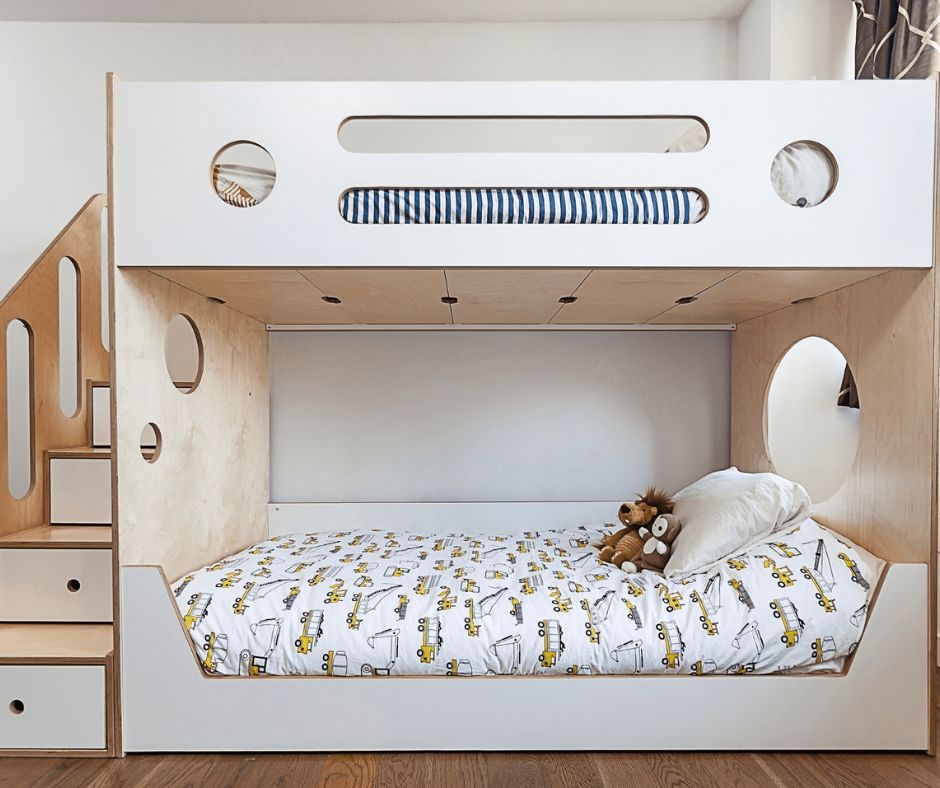 10+ mẫu giường ngủ cho phòng nhỏ từ 6m2, 7m2, 8m2,... 32 giường tầng gỗ công nghiệp màu trắng