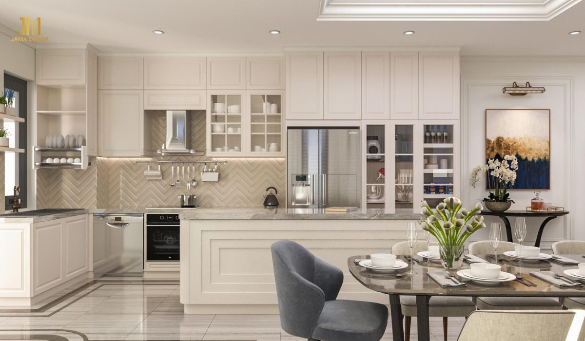 Thiết kế phòng bếp tân cổ điển