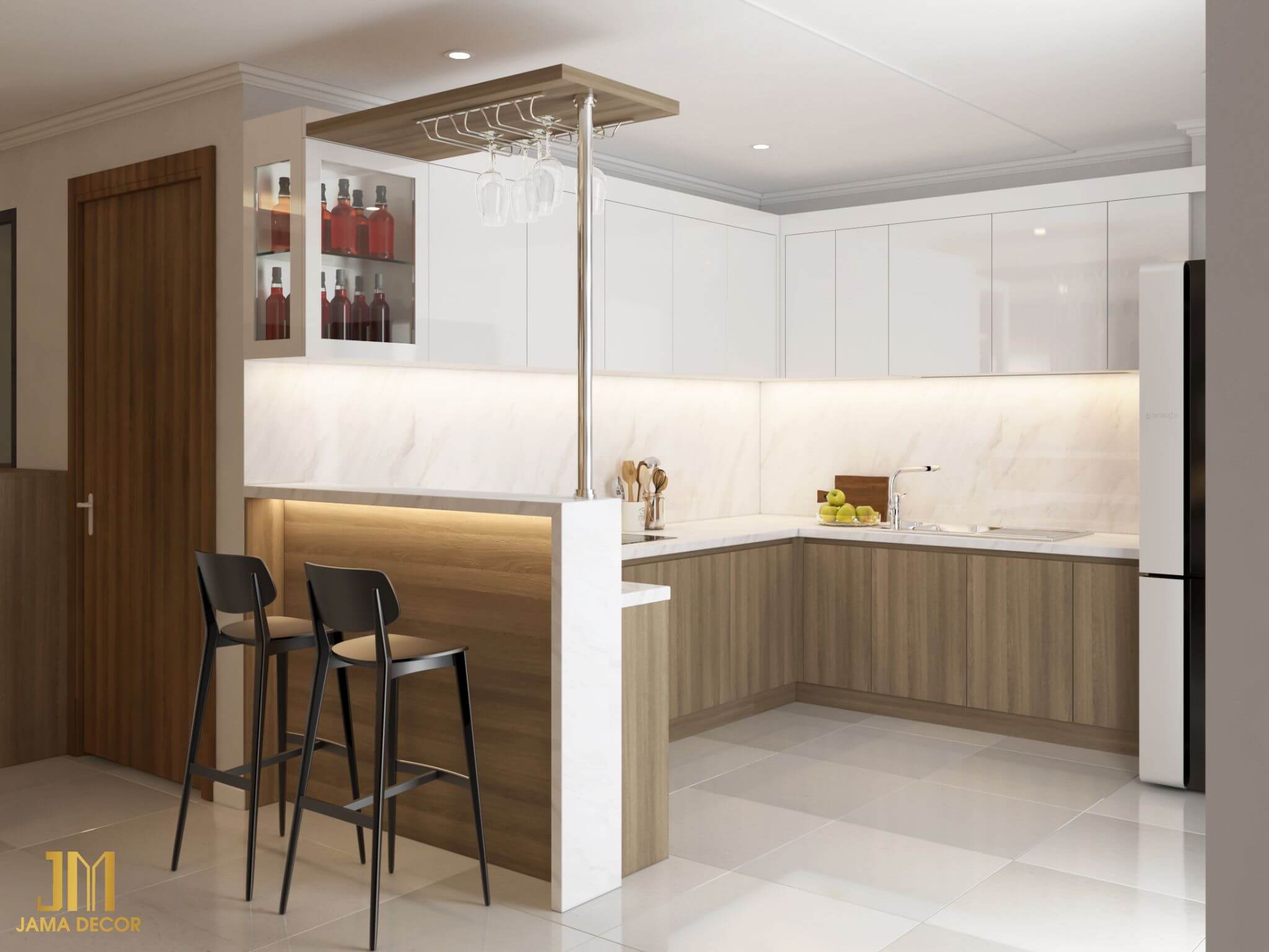 100+ mẫu phòng bếp nhà cấp 4 đẹp, hiện đại, tiết kiệm 57 bếp chữ U MDF Melamine cho nhà cấp bốn