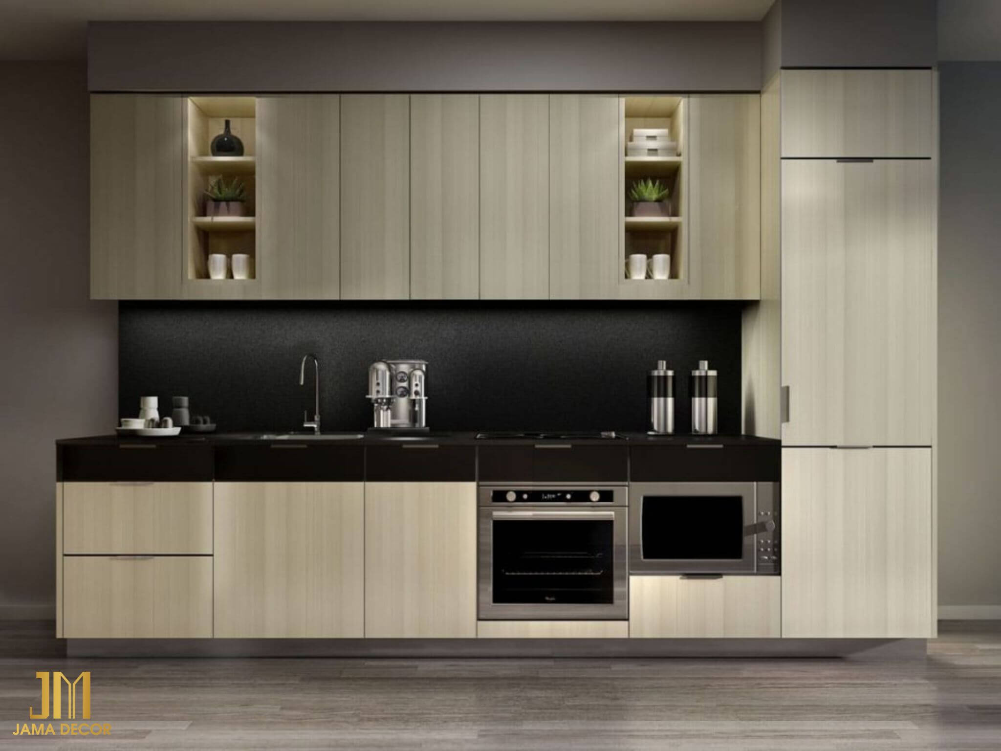 100+ mẫu phòng bếp nhà cấp 4 đẹp, hiện đại, tiết kiệm 38 bếp chữ I mãu trắng sữa