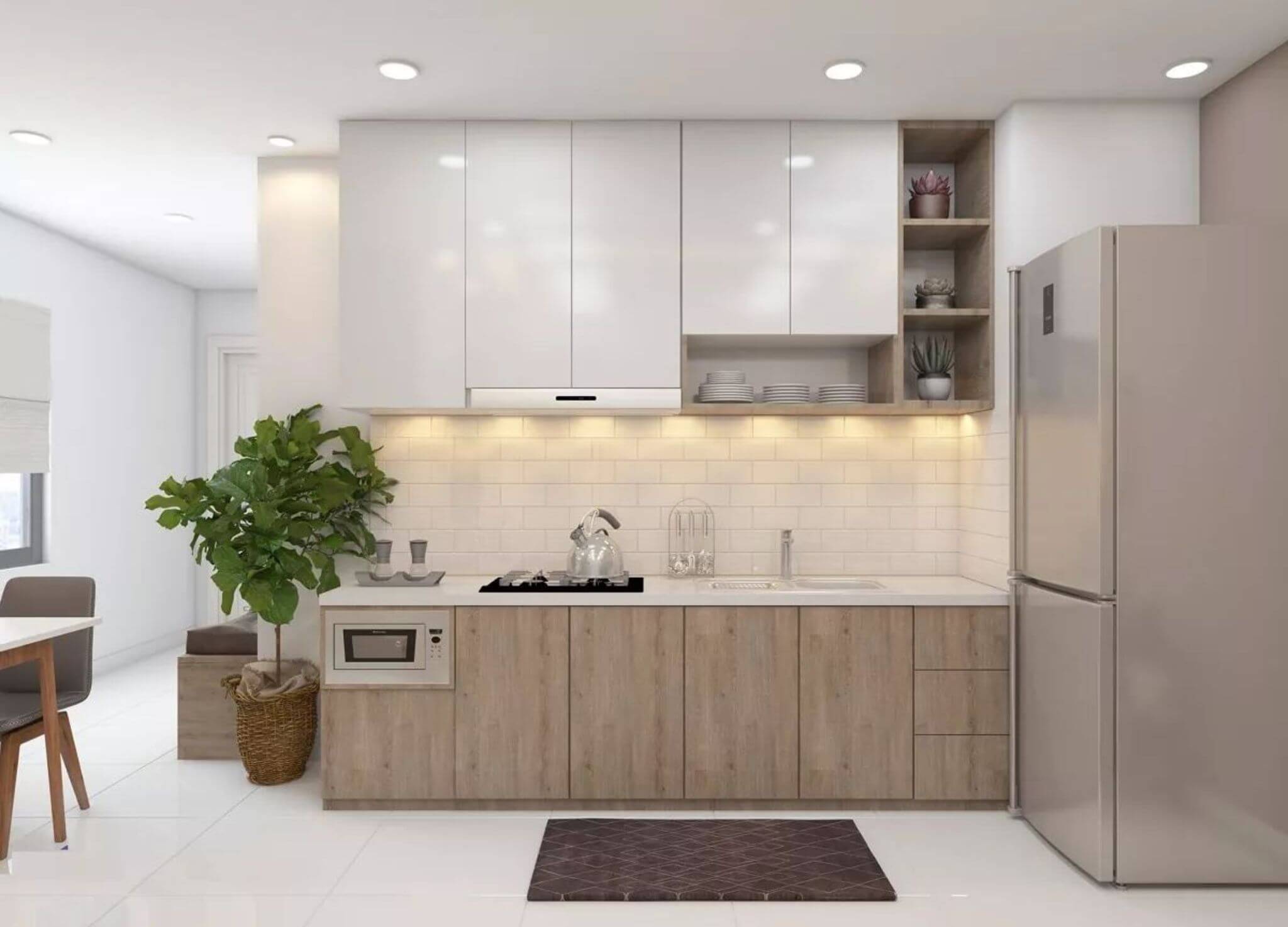 Gỗ nhựa Picomat là gì? Ứng dụng của tấm gỗ nhựa PVC trong nội thất 20 mẫu tủ bếp picomat đơn giản cho chung cư, nhà phó