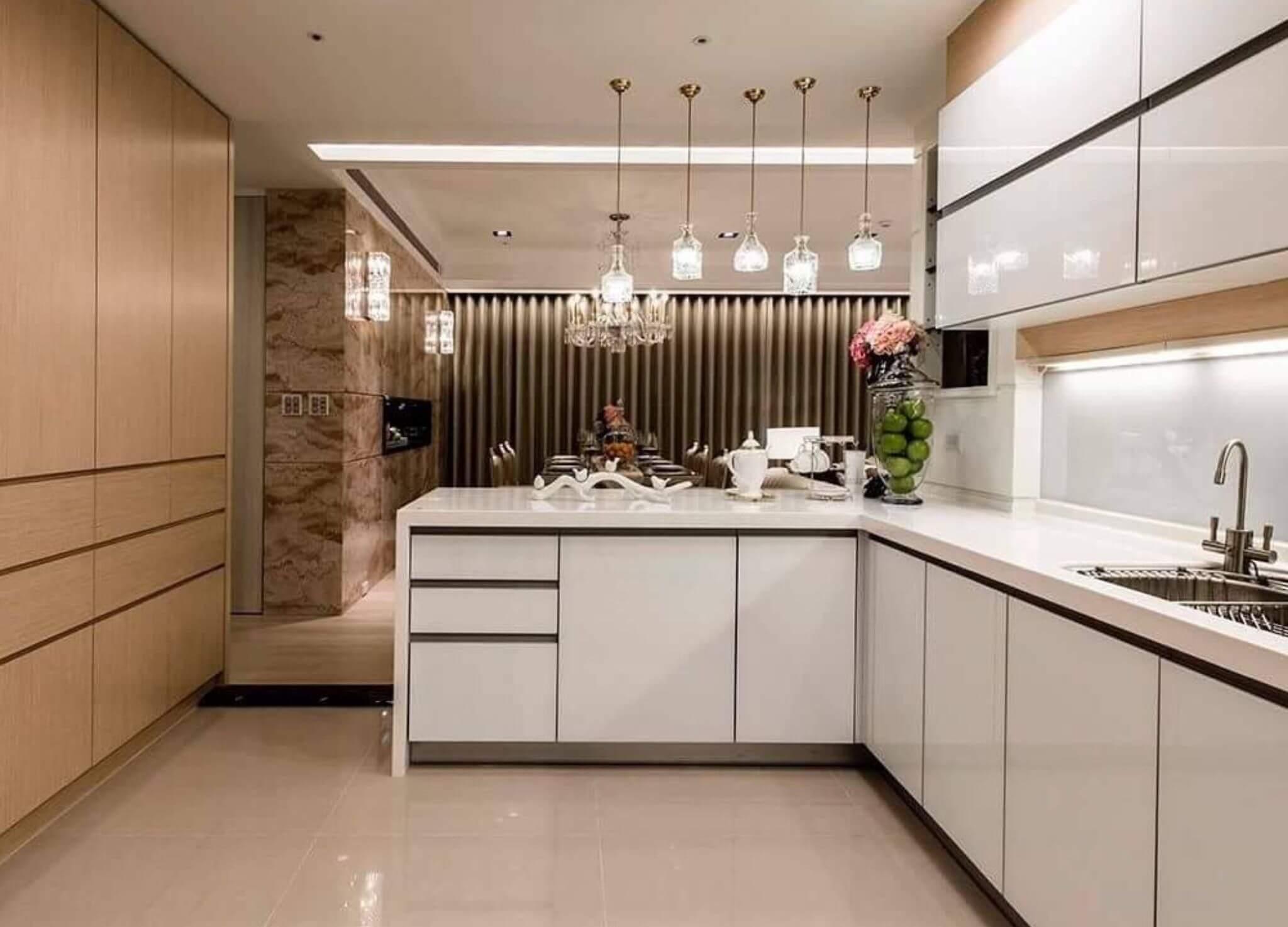 Gỗ nhựa Picomat là gì? Ứng dụng của tấm gỗ nhựa PVC trong nội thất 21 Mẫu tủ bếp Picomat chữ L Acrylic cho nhà phố