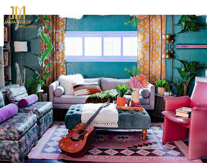 Decor và màu sắc trên tường thật nhiều màu sắc