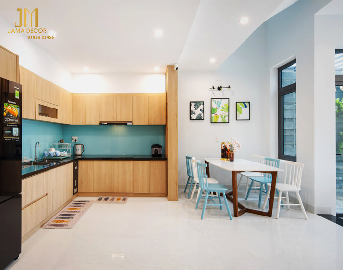 10+ mẫu nội thất bếp nhà ống 3m, 4m, 5m... đẹp, tiện nghi 48 Phòng bếp liền với giếng trời