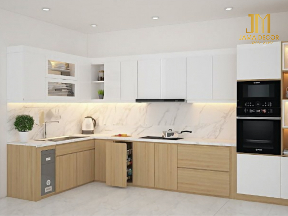 Tủ bếp gỗ công nghiệp phủ acrylic