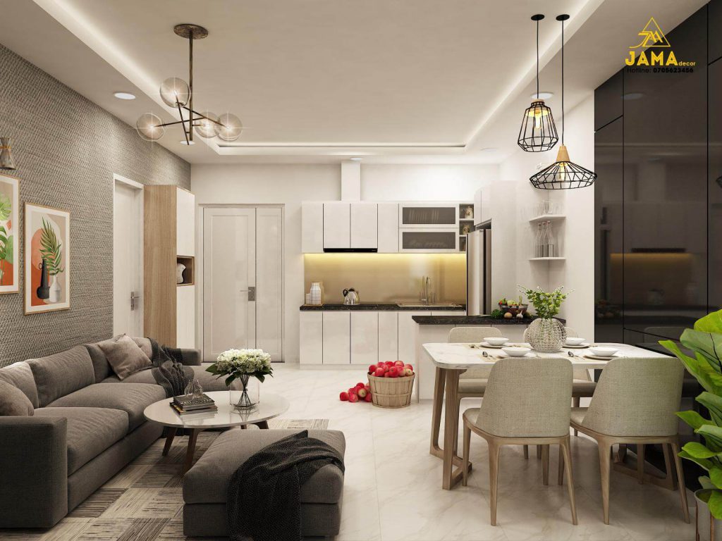 10 mẫu trang trí thiết kế nội thất phòng khách chung cư nhỏ mà đẹp 2021 45 Thiet ke noi that phong khach chung cu Moonlight Boulevard 2