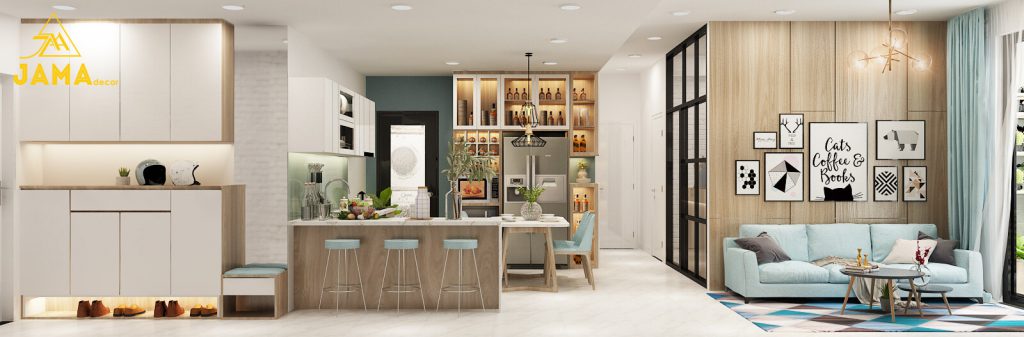 10 mẫu trang trí thiết kế nội thất phòng khách chung cư nhỏ mà đẹp 2021 40 Thiet ke noi that phong khach chung cu Saigon South 2