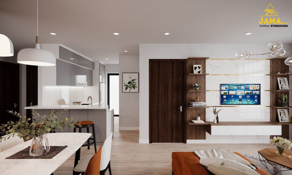 10 mẫu trang trí thiết kế nội thất phòng khách chung cư nhỏ mà đẹp 2021 38 Thiet ke noi that phong khach chung cu Res Green 2