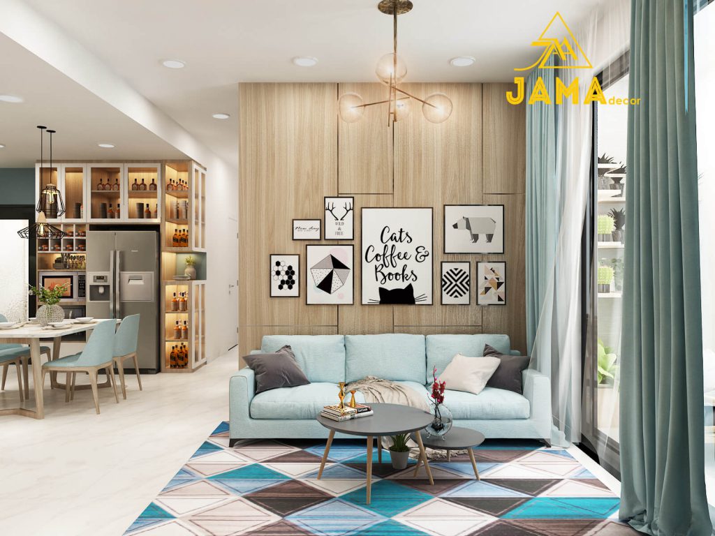 10 mẫu trang trí thiết kế nội thất phòng khách chung cư nhỏ mà đẹp 2021 39 Thiet ke noi that phong khach chung cu Saigon South 1