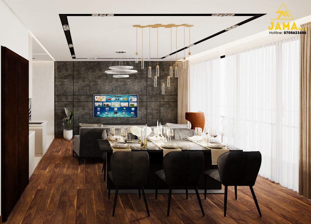 10 mẫu trang trí thiết kế nội thất phòng khách chung cư nhỏ mà đẹp 2021 30 Thiet ke noi that phong khach chung cu D Edge 2