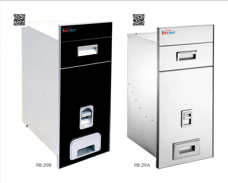 Thùng gạo mặt gương màu đen - bạc