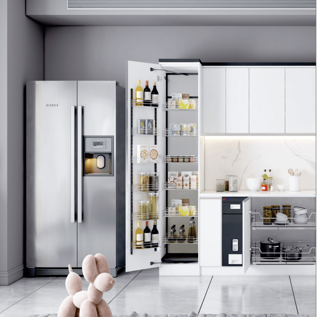 Tủ kho Inox nan 6 tầng cánh mở - Ray giảm chấn