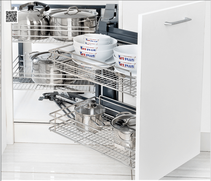 Giá liên hoàn Inox nan - Ray âm giảm chấn