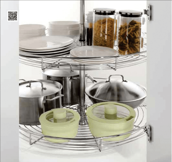 Mâm xoay Inox nan mở toàn phần - Góc 360 độ