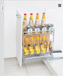 Giá gia vị Inox nan dẹt - ray giảm chấn DS