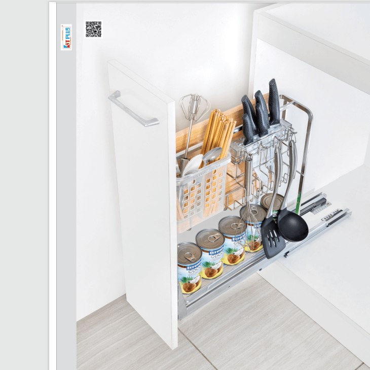 Giá giao thớt Inox nan dẹt - ray giảm chấn EC