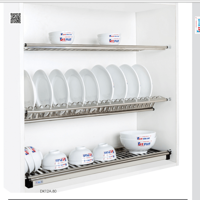 Kệ chén cố định 3 tầng chữ V - DK12A