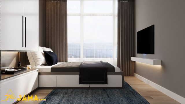 Mẫu 1 - Nội thất chung cư 60m2 sử dụng tone màu Neutral