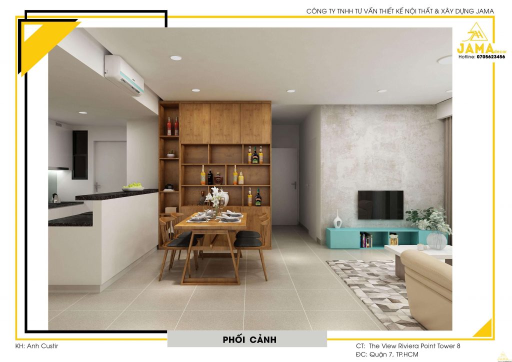 Phòng ăn căn hộ 2 phòng ngủ 