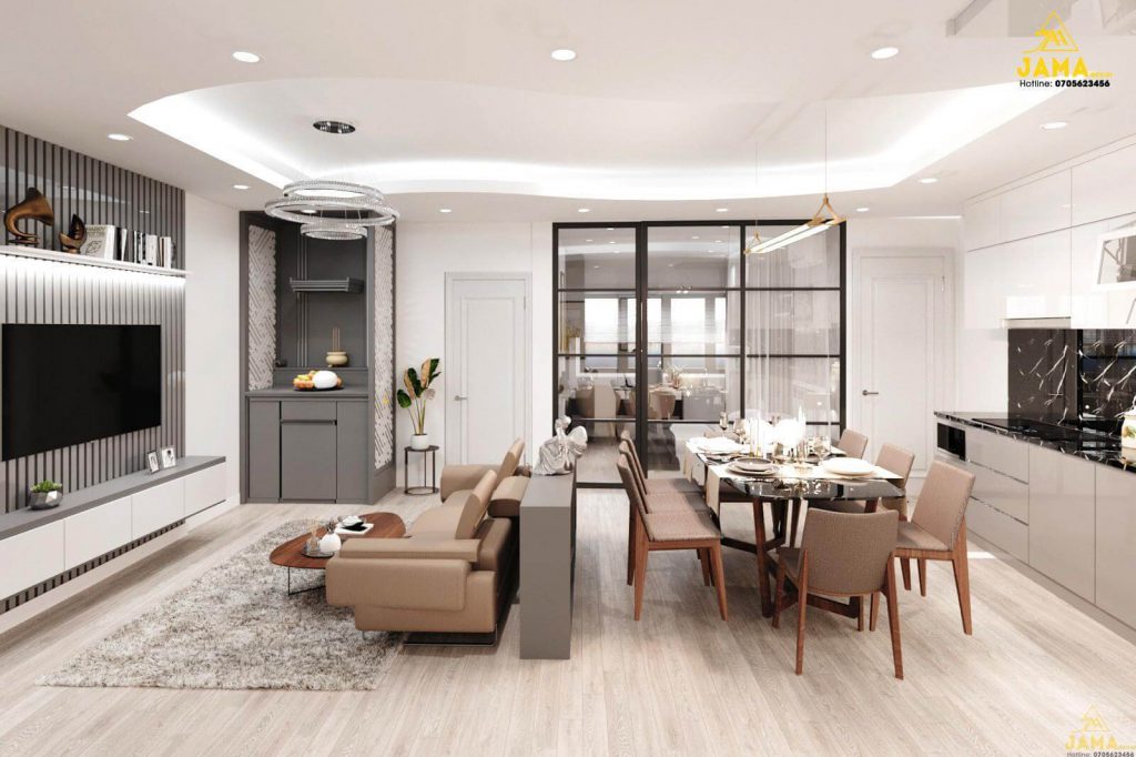 Nội thất phòng ăn và phòng khách 