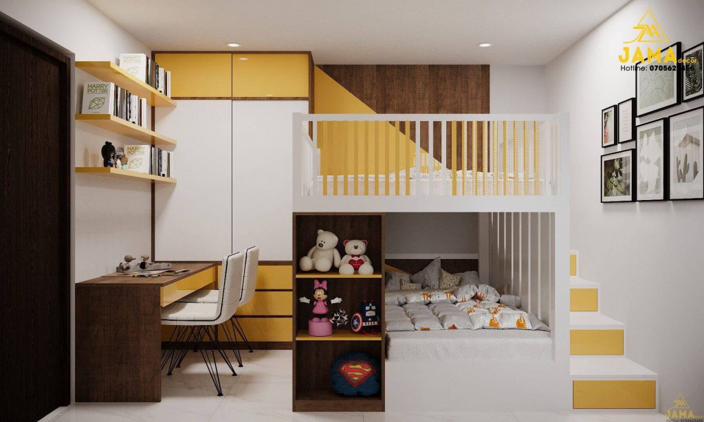 thiết kế nội thất 2 Phòng ngủ cho trẻ nhỏ  