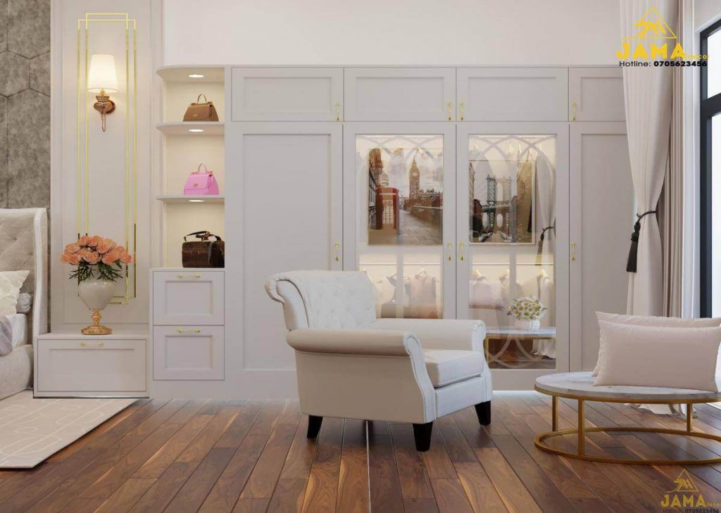 30+ Mẫu tủ quần áo gỗ công nghiệp MDF, MFC, HDF đẹp, hiện đại giá xưởng 44 tủ quần áo gỗ công nghiệp theo phong cách tân cổ điển