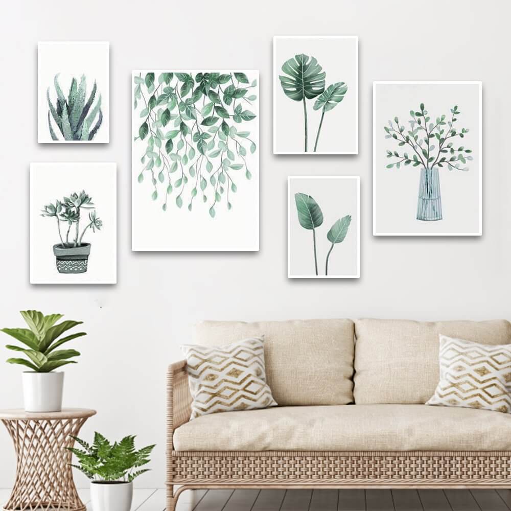 tranh treo tuong cay va la xanh 2