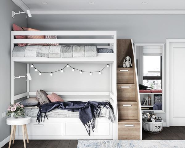 Giường tầng giúp tiết kiệm không gian cho bé- JAMA DECOR