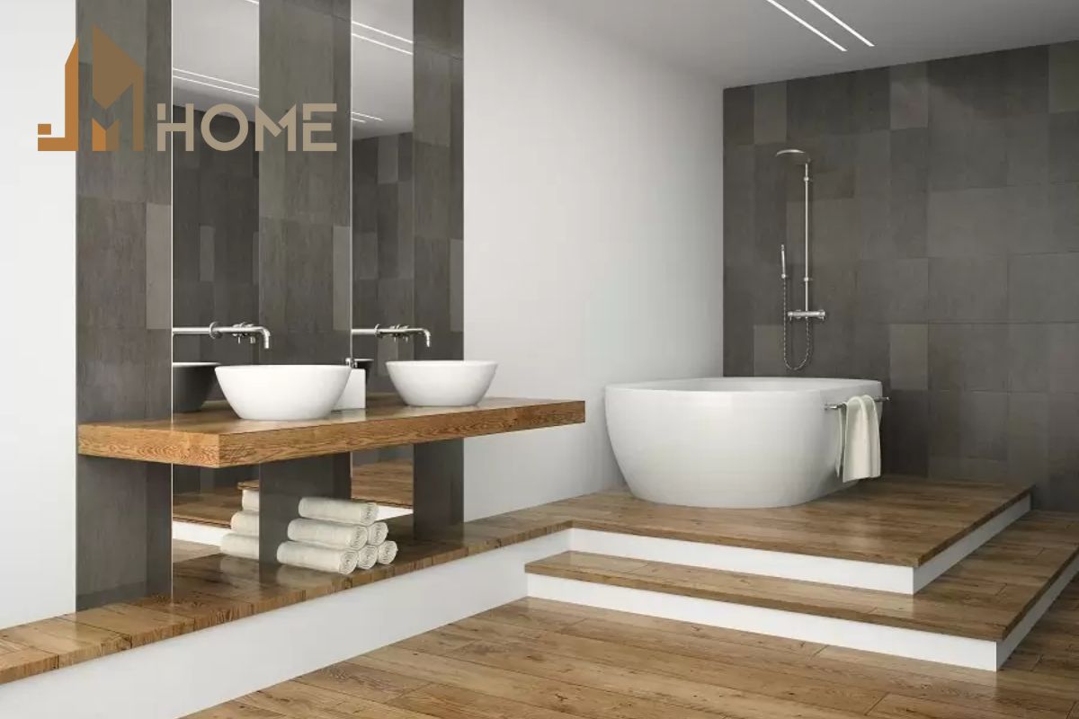 Nâng sàn nhà vệ sinh giúp không gian gọn gàng và dễ vệ sinh hơn