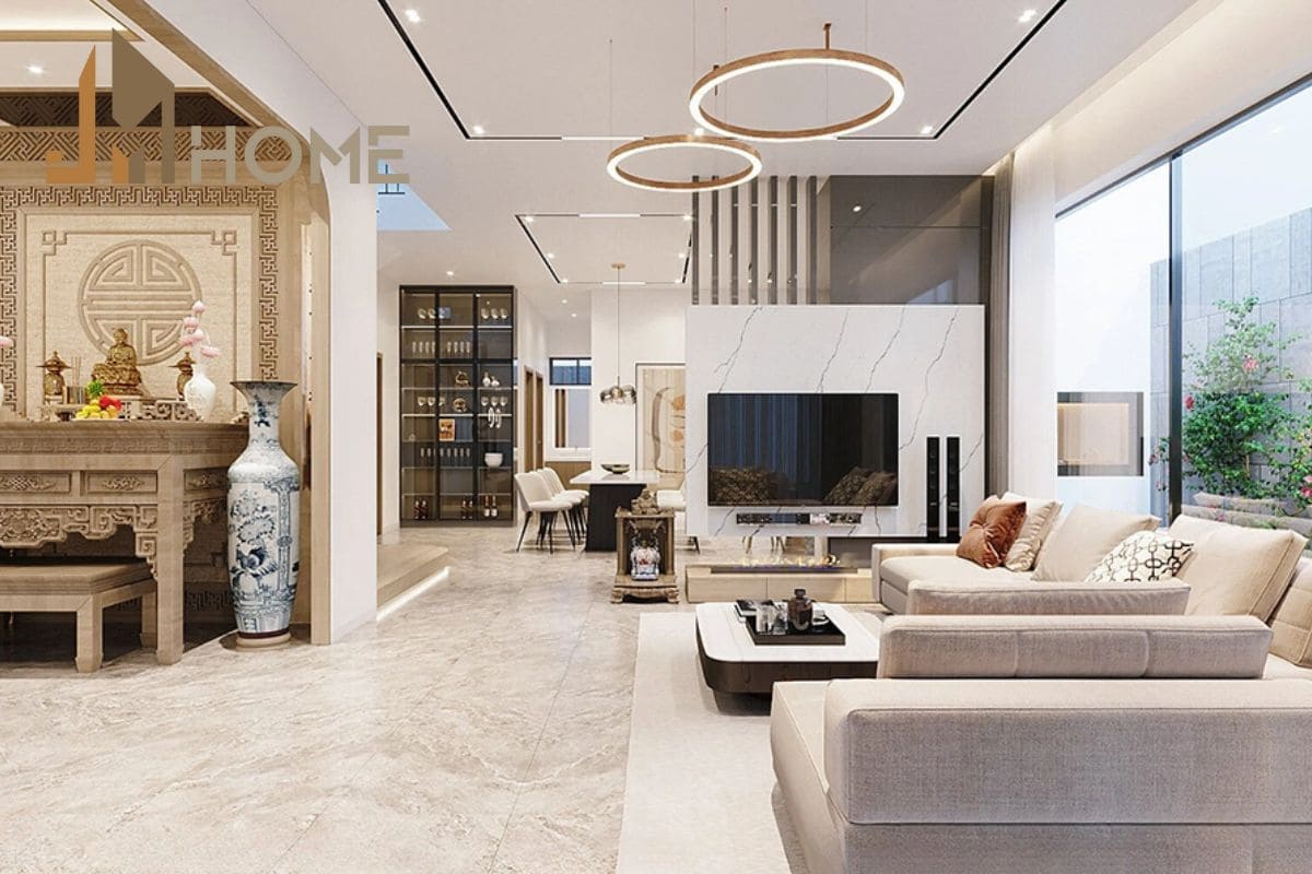 Những khó khăn thường gặp khi thiết kế phòng thờ kết hợp phòng khách