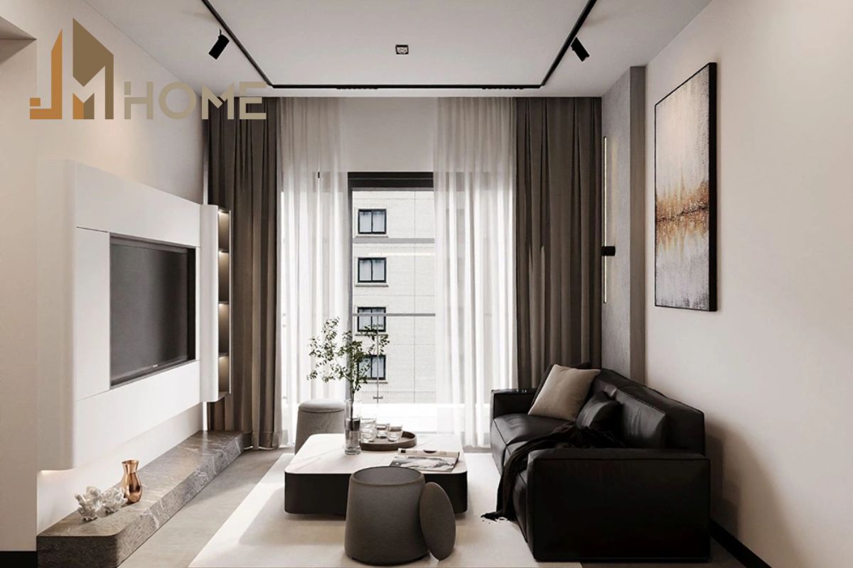 Mẫu thiết kế nội thất căn hộ 68m2 phong cách tối giản