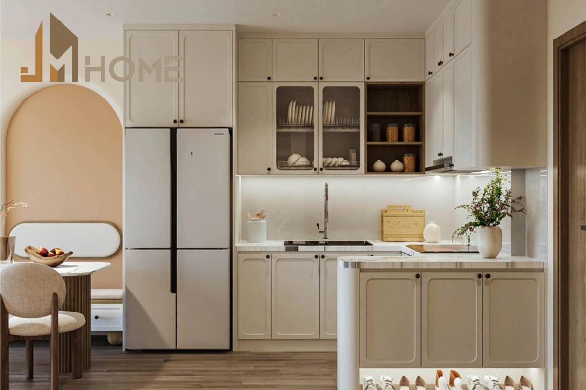 Giải pháp thiết kế không gian mở phòng khách - bếp - ăn