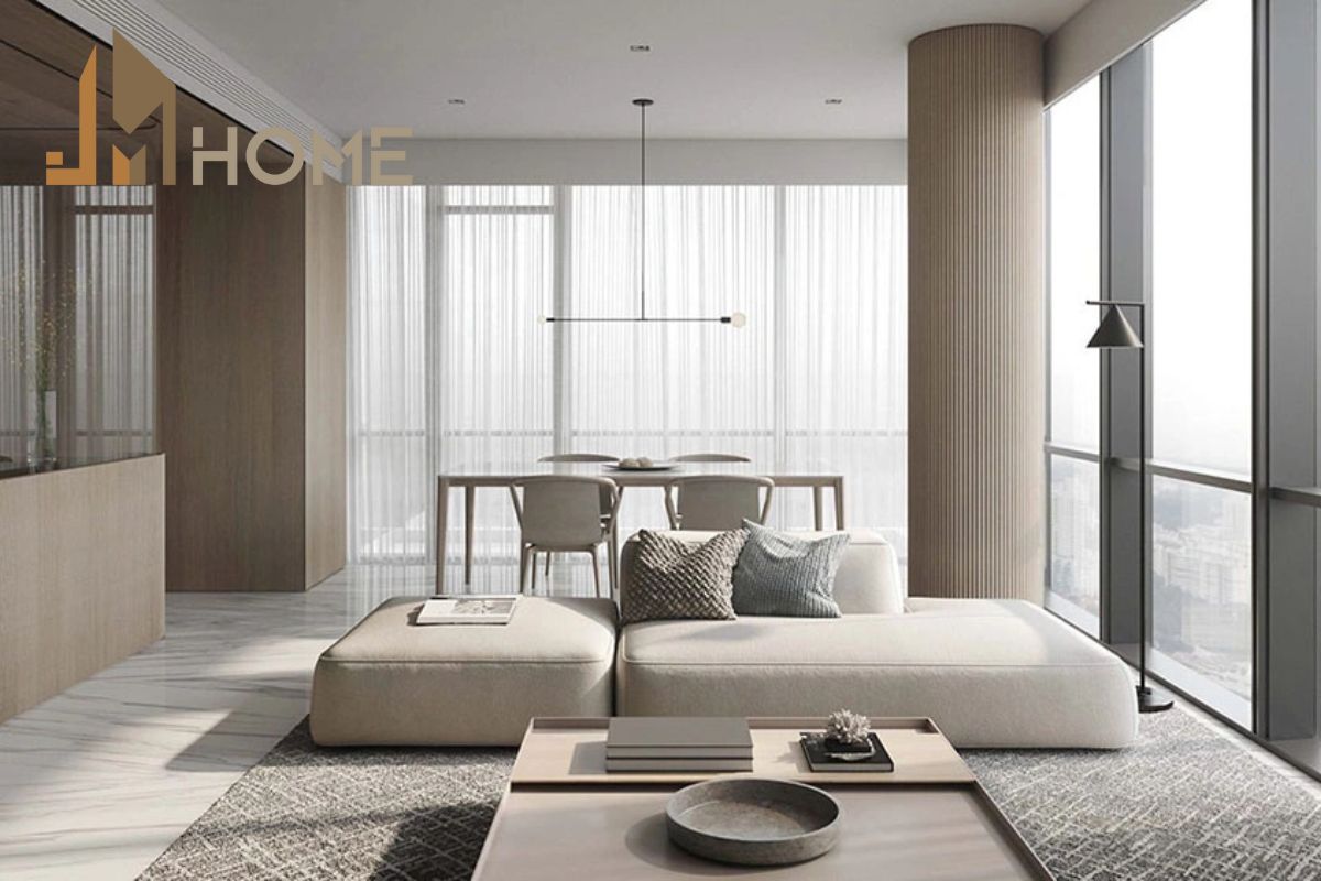 Mẫu thiết kế chung cư không ban công phong cách tối giản