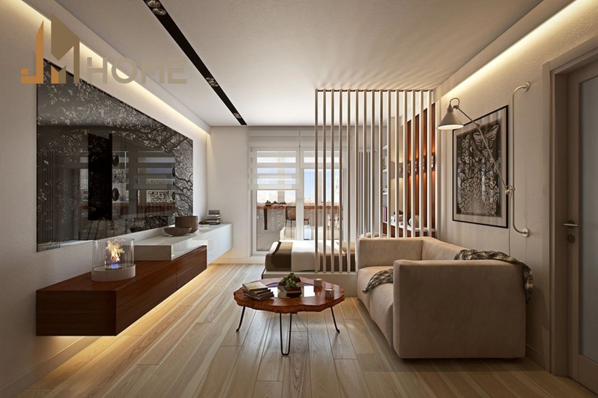 Thiết kế nội thất căn hộ 62m2 tiện nghi với phong cách hiện đại