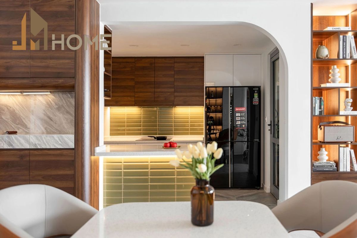 Thiết kế bếp mở là một trong những giải pháp giúp tối ưu diện tích