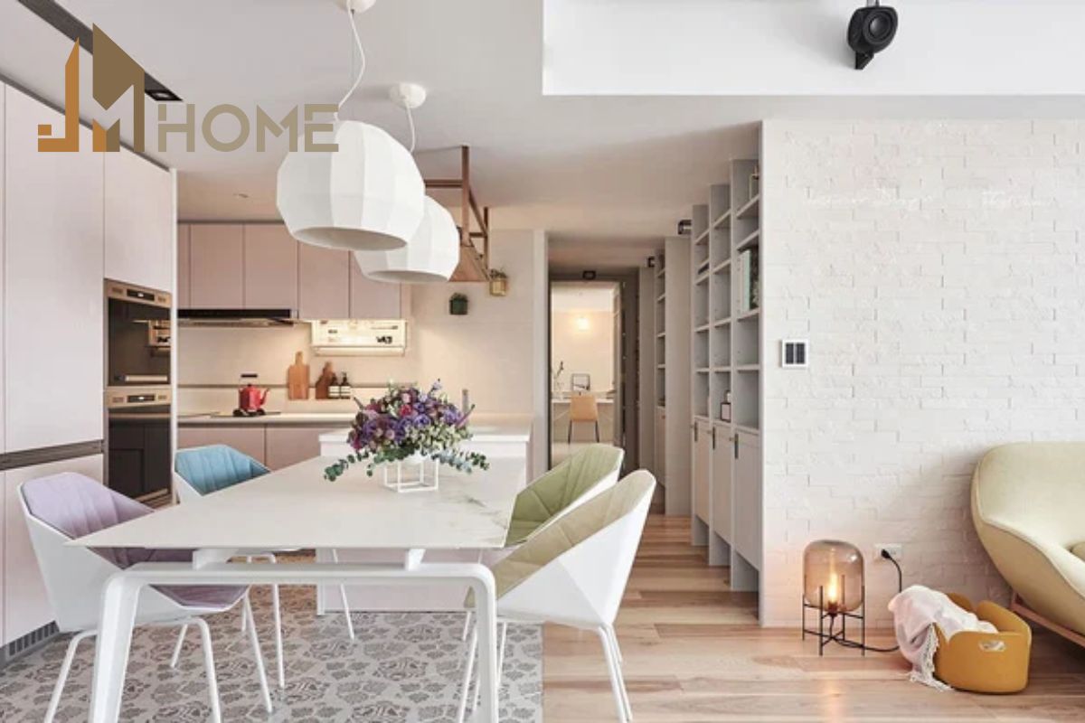 Nhẹ nhàng với mẫu thiết kế cải tạo căn hộ chung cư tông màu pastel