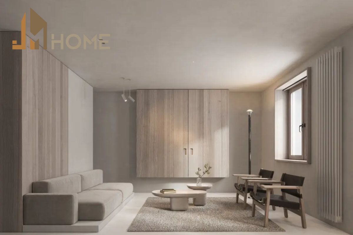 Mẫu cải tạo căn hộ chung cư 50m2 phong cách tối giản