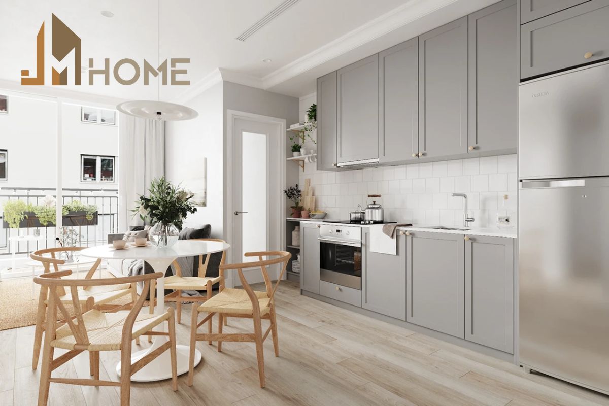 Một số gợi ý thiết kế nội thất phòng bếp cho căn hộ chung cư 56m2