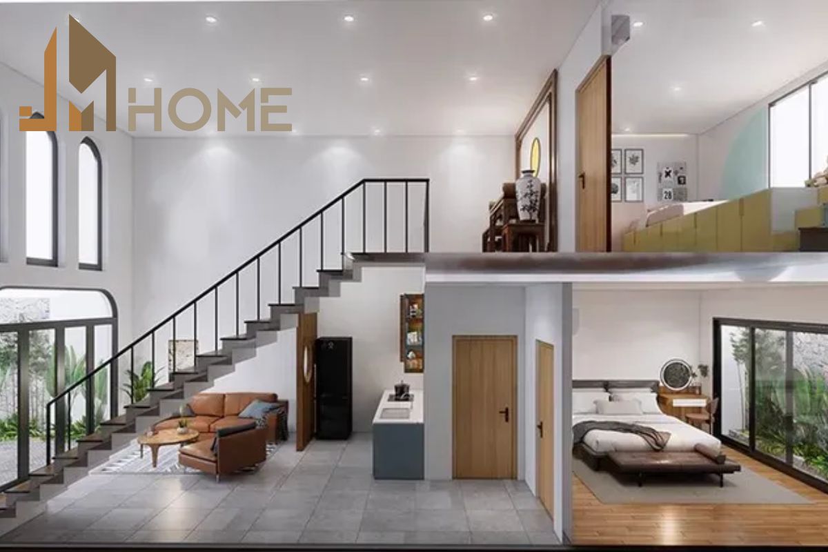 Phương án cải tạo nhà cấp 4 nông thôn có gác lửng