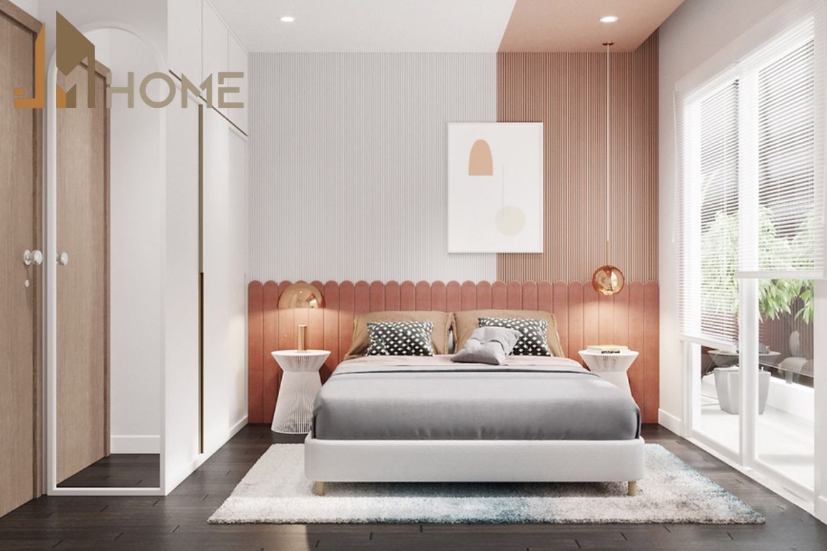 Mẫu thiết kế phòng ngủ màu hồng hiện đại