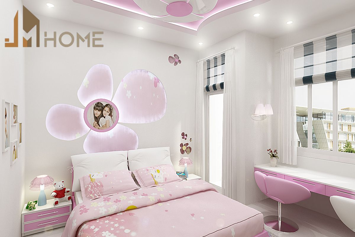 Mẫu thiết kế nội thất phòng ngủ 12m2 đáng yêu dành cho bé