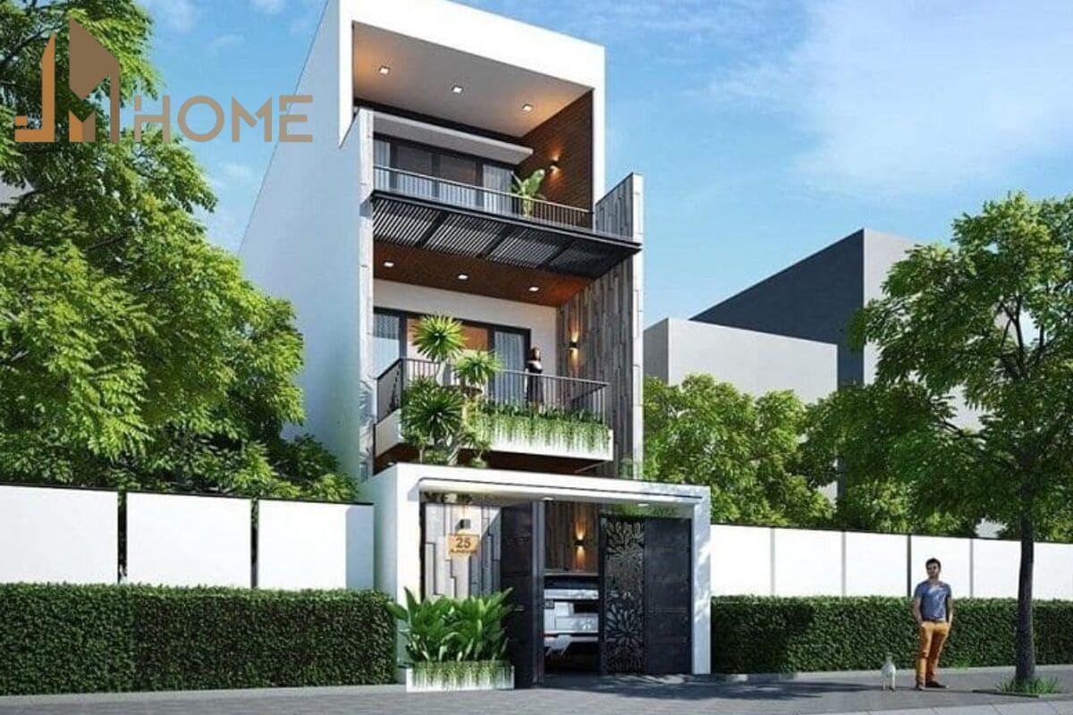 Thiết kế nội thất nhà ống 2 tầng: 50+ mẫu đẹp hiện đại 4 Mẫu thiết kế nhà phố mặt tiền kết hợp không gian xanh