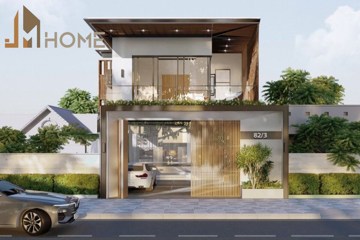 Thiết kế nhà phố mặt tiền 6m tiện nghi có gara