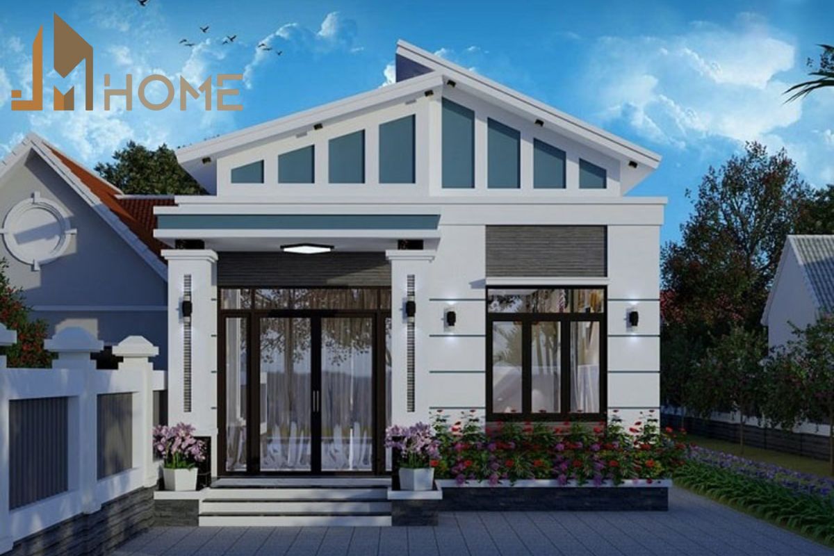 Mẫu thiết kế nhà mái lệch phong cách hiện đại