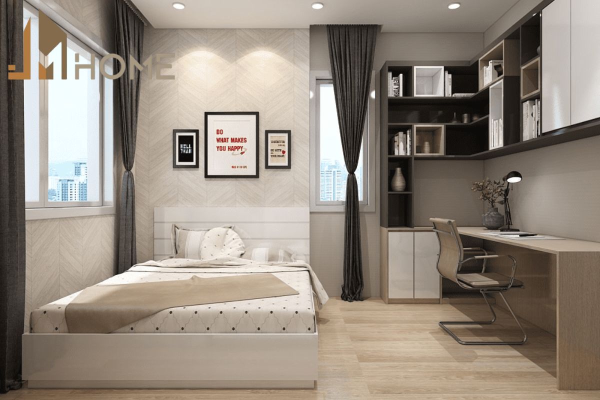 Tìm hiểu những lợi ích của việc thiết kế phòng ngủ có bàn học