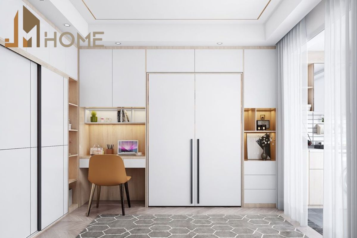 Lựa chọn bàn học tích hợp tủ, kệ đa năng