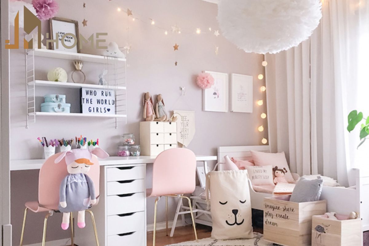 Mê mẩn với thiết kế phòng ngủ có bàn học phong cách Hàn Quốc