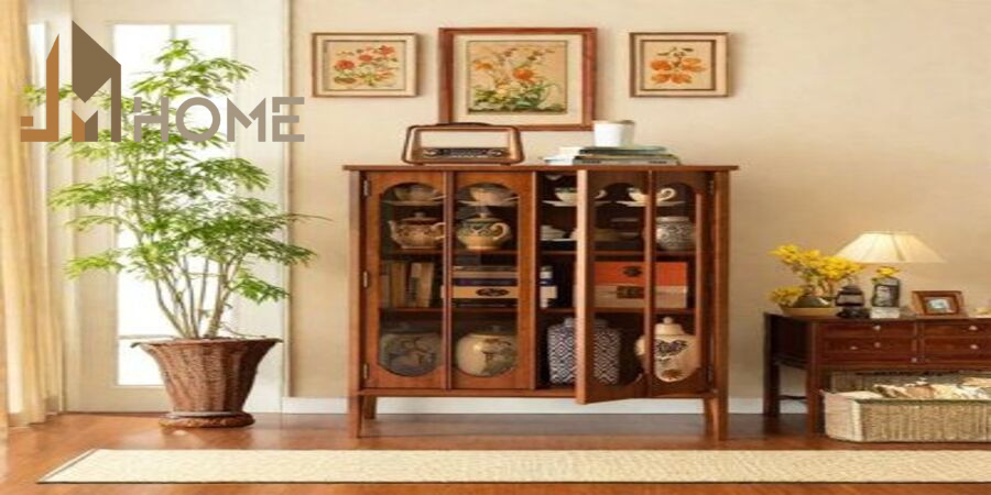 Nội thất indochine - Phong cách đông dương đậm chất Á đông 11 Bí quyết cách vẽ phòng khách với tủ trang trí phòng khách chung cư