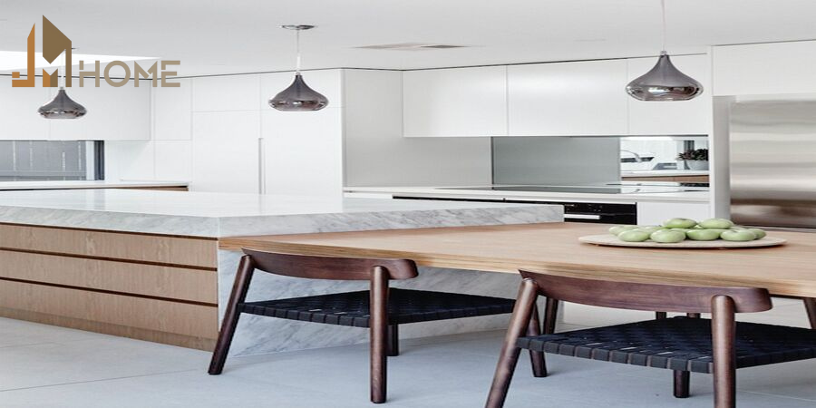Mẫu bàn bếp đẹp hiện đại cho không gian sống sang trọng 11 Mẫu bàn bếp với màu sắc tối giản